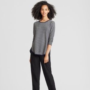 Eileen Fisher striped linen blend sweater